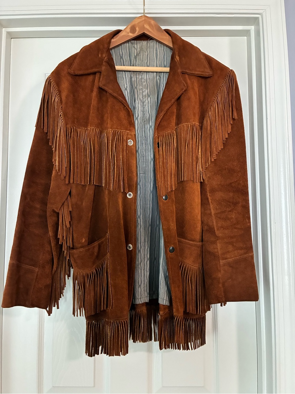 Men’s Vintage Joo Kay Brown Suede Fringe Jacket